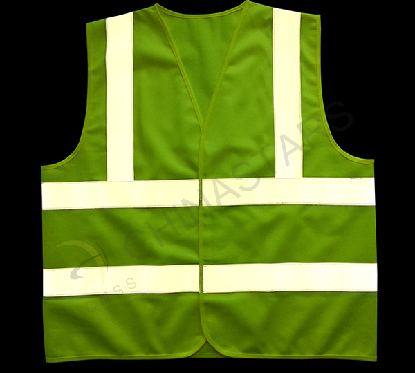 Reflective tape on safety vest dazzle in darkness